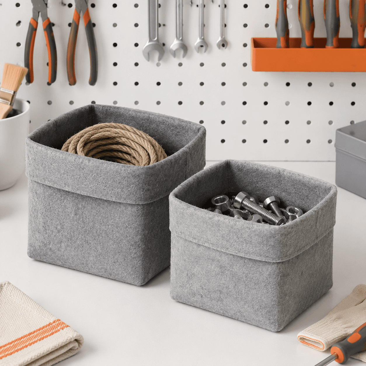 Woven storage baskets