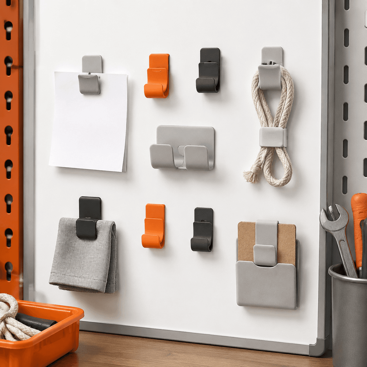 Cable-free desk clips
